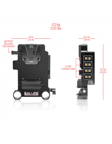 PLAQUE V-MOUNT SHAPE POUR TIGE 15 4xD-TAP MDTVM
