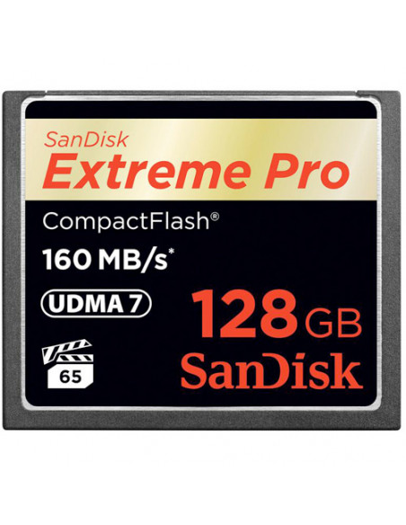 CARTE COMPACT FLASH SANDISK EXT PRO 128GO 160MB/S
