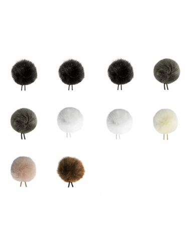 BONNETTE POILS WINDBUBBLES KIT DE 10 N/B/G/M 28mm pr COS-11