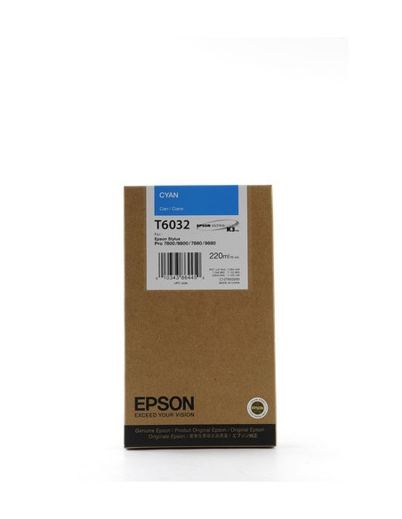 CARTOUCHE EPSON SP 7800/9800 CYAN 220ML T6032