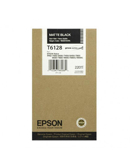 CARTOUCHE EPSON SP 7800/9800 NOIR MAT 220ML T6128