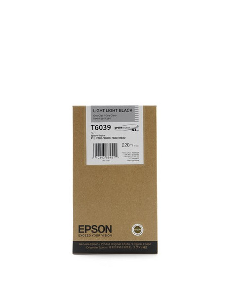 CARTOUCHE EPSON SP 7800/9800 LIGHT LIGHT BLACK 220ML T6039