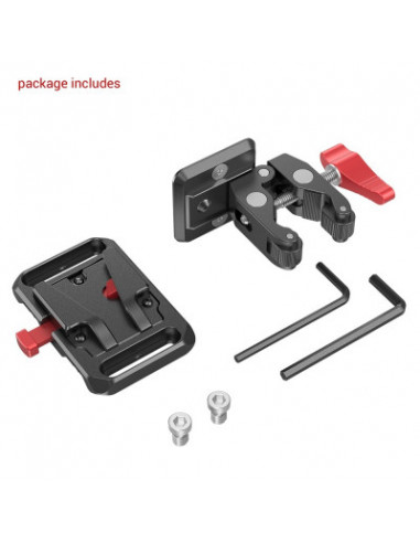 PLAQUE SMALLRIG Mini V Mount Battery Plate avec Super Clamp - 2989