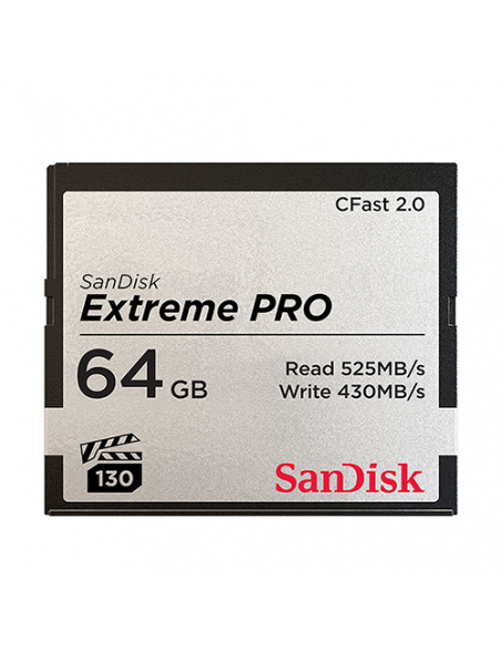 CARTE CFAST 2.0 SANDISK EXT PRO 64GB 525MB/S