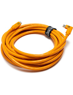 CABLE Tethertools Cable USB-C vers USB-C ORANGE 4.6 M COUDE