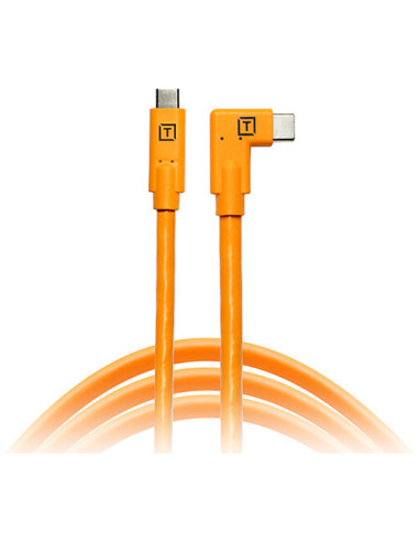 CABLE Tethertools Cable USB-C vers USB-C ORANGE 4.6 M COUDE
