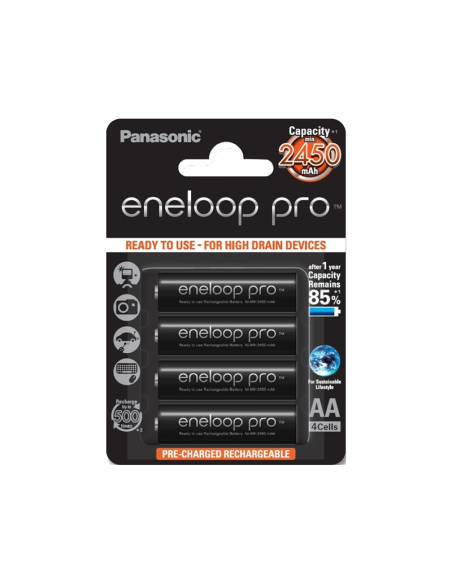 BATTERIE RECHARGEABLE PANASONIC ENELOOP PRO AA 2500mAh Lot de 4 piles LR6