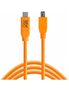 CABLE Tethertools USB-C vers MINI B ORANGE 4.6 M