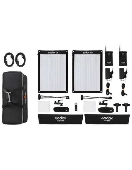 Kit 2 panneaux GODOX FL100 flexible 40x60 CM avec télécommande + pieds