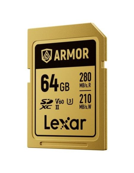 CARTE SDXC LEXAR PRO GOLD ARMOR UHS-II 64GO V60 280M/S