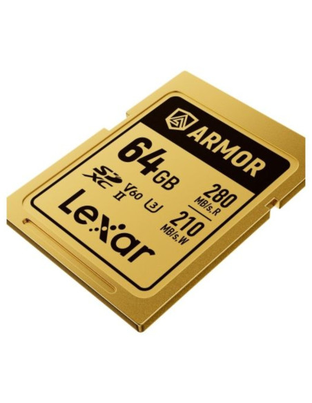 CARTE SDXC LEXAR PRO GOLD ARMOR UHS-II 64GO V60 280M/S