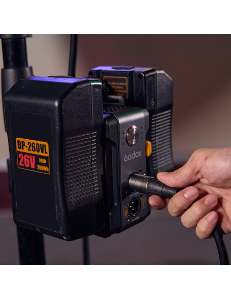 ALIMENTATION GODOX DOUBLE BATTERIE DBP-V DC & V-MOUNT POUR LA SERIE