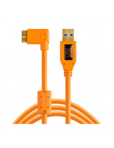 CABLE Tethertools  USB 3 / Micro-B coudé (4,6m) Orange (D800/810, 5DSR, 5DS ,5dmk4,pentax 645z)
