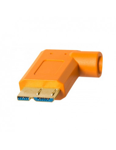 CABLE Tethertools  USB 3 / Micro-B coudé (4,6m) Orange (D800/810, 5DSR, 5DS ,5dmk4,pentax 645z)