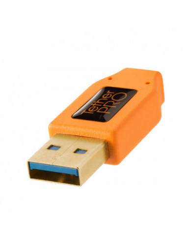 CABLE Tethertools  USB 3 / Micro-B coudé (4,6m) Orange (D800/810, 5DSR, 5DS ,5dmk4,pentax 645z)