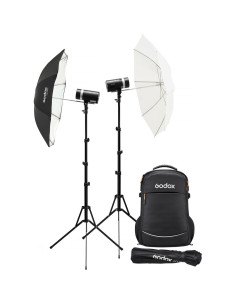 KIT GODOX 2X AD 300PRO II (2 parapluies 85 cm Blc/diff.softbox AD60S, Sac à dos)