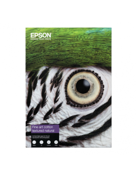 PAPIER EPSON FINE ART COTTON TEXTURED NATURAL A2 25F 300gr